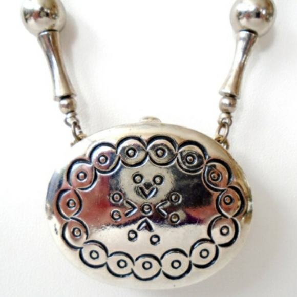 Vtg 1973 Estee Lauder Moonsilver Perfume Solid Necklace - Picture 1 of 5